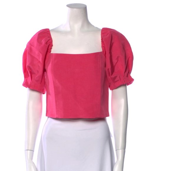 Alice + Olivia Tops - ALICE + OLIVIA Square Neckline Short Sleeve Crop Top w/ Tags Size: L | US 10